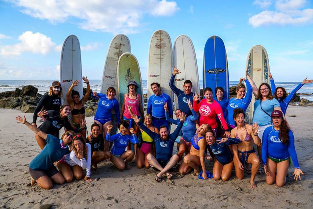 Costa Rica Surf Vacation Guests on Beach