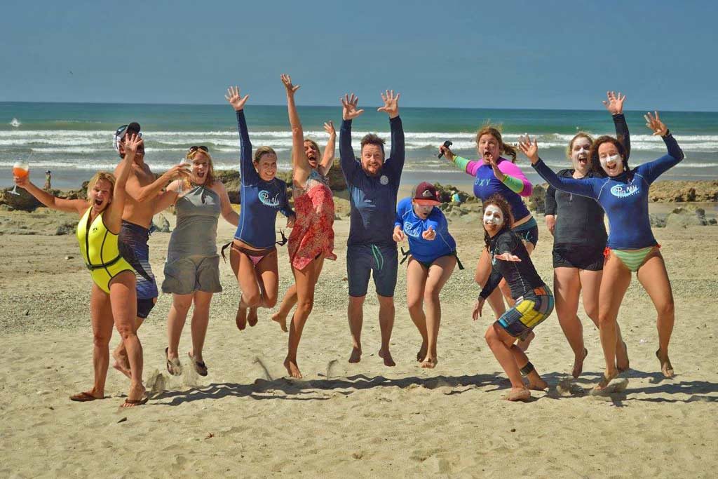 Group of Guests Celebrating At Costa Rica Surf School