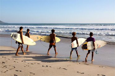 Surfers walking on beach at Costa Rica Surf Camp