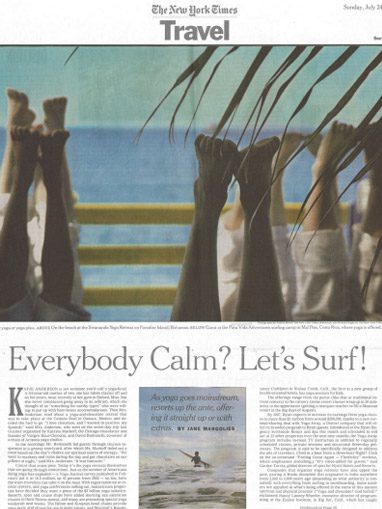 New York Times Article About Pura Vida Costa Rica Surf Camp