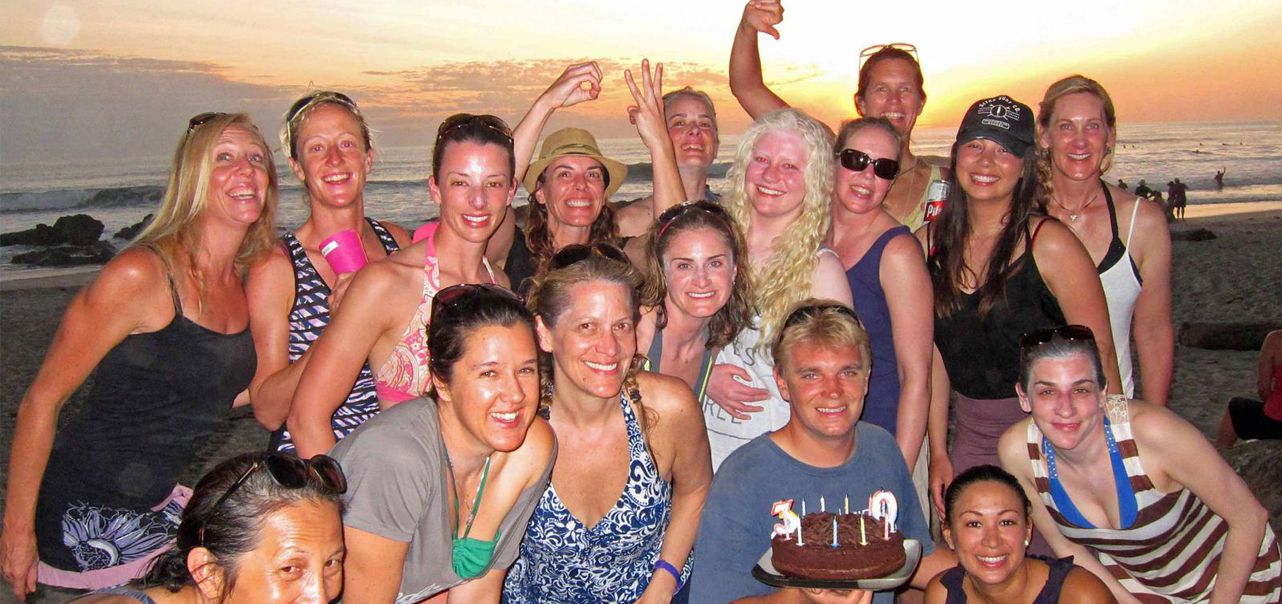 Guests Celebrating A Birthday At Costa Rica Surf Camp