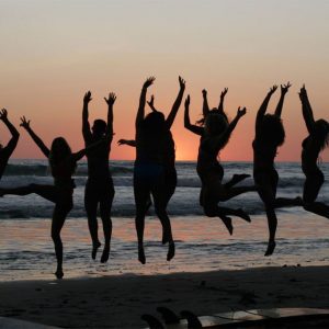 Women at Sunset at Surf Camp Costa Rica