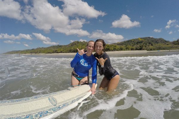 Women Doing The Shaka Sign At Costa Rica Surf Camp