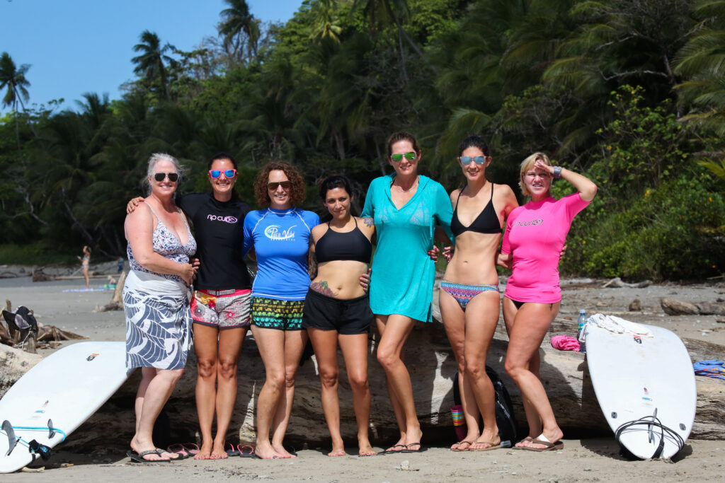 women 50+ join together surf retreat
