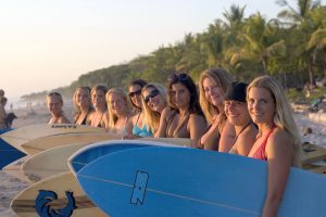 Surfer girls in Santa Teresa, Costa Rica