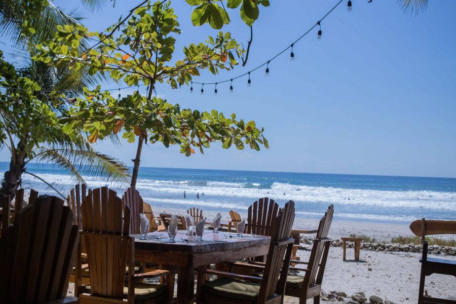 restaurant table on the beach